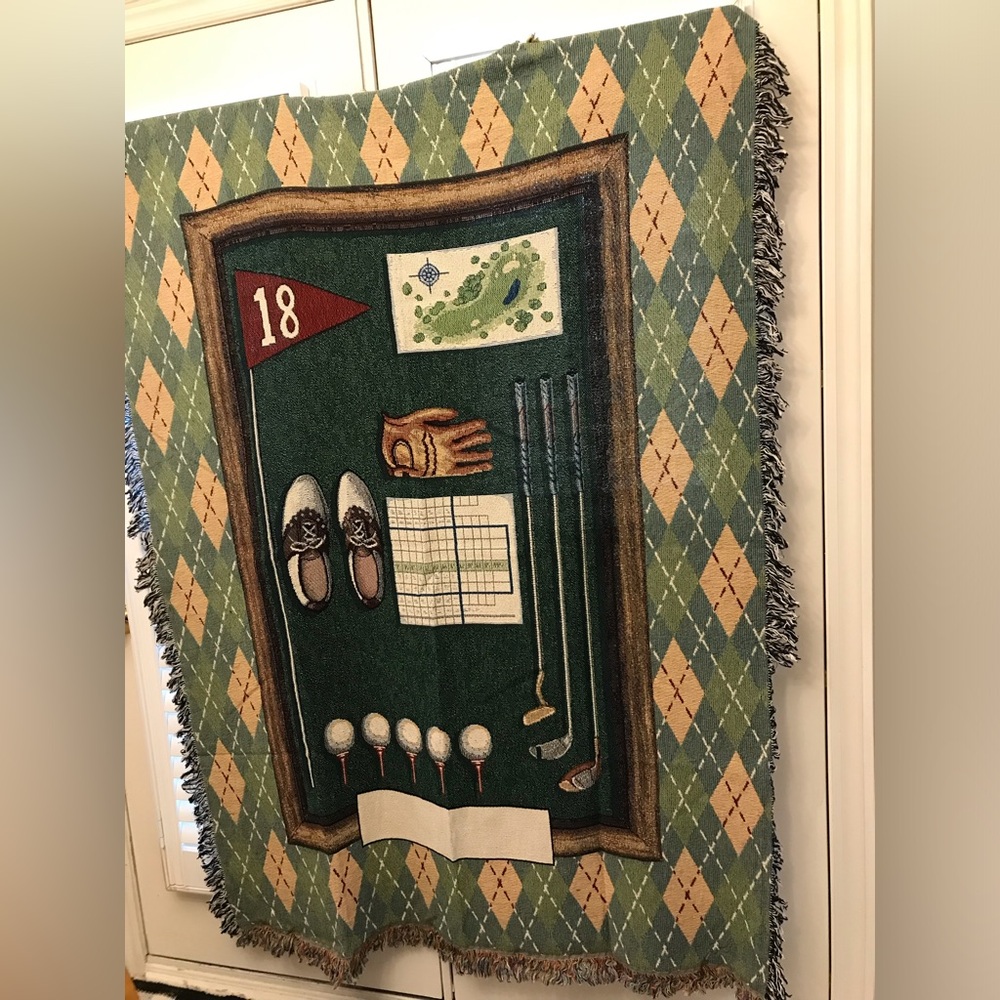 Golf Themed Throw Blanket
